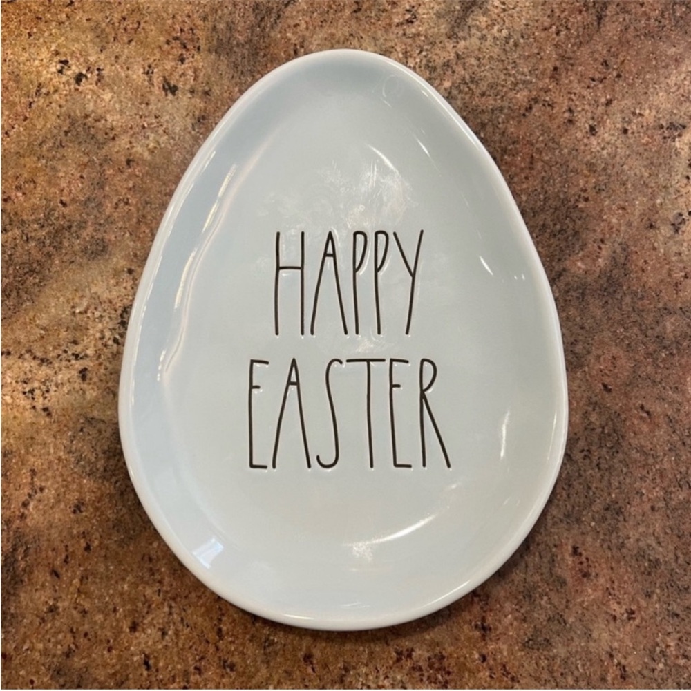RAE DUNN "Happy Easter" Blue Serving Dish